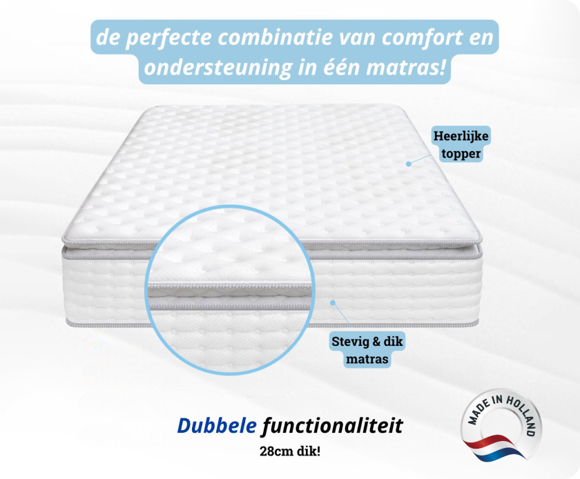 Maan matras® 2-IN-1 Matras & Topper | Koudschuim & Hybrid.