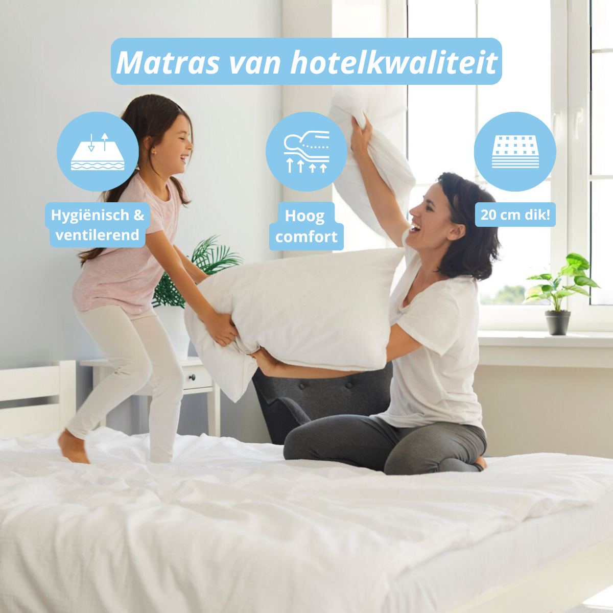 Matras - 14 cm dik - Hybrid Schuim matras