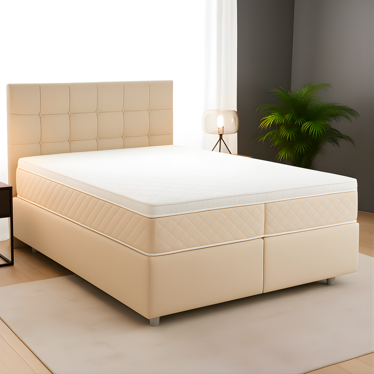 Boxspring beige creme | boxspring met opbergruimte | Boxspring Beige