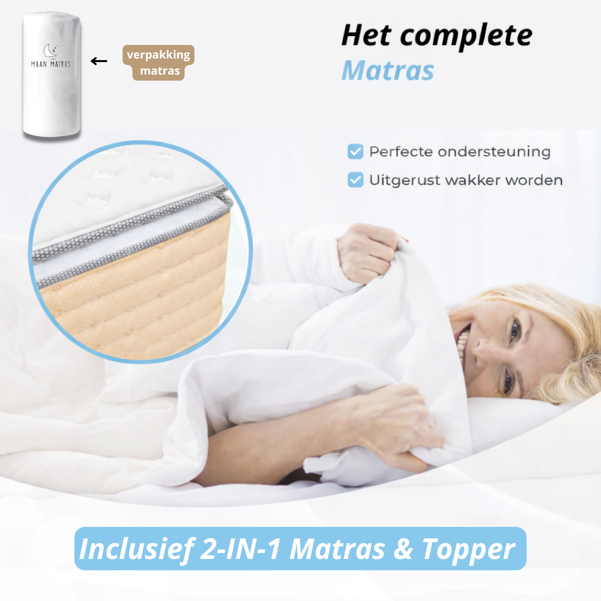 Boxspring compleet | Opbergruimte | Bed | Beige/Creme