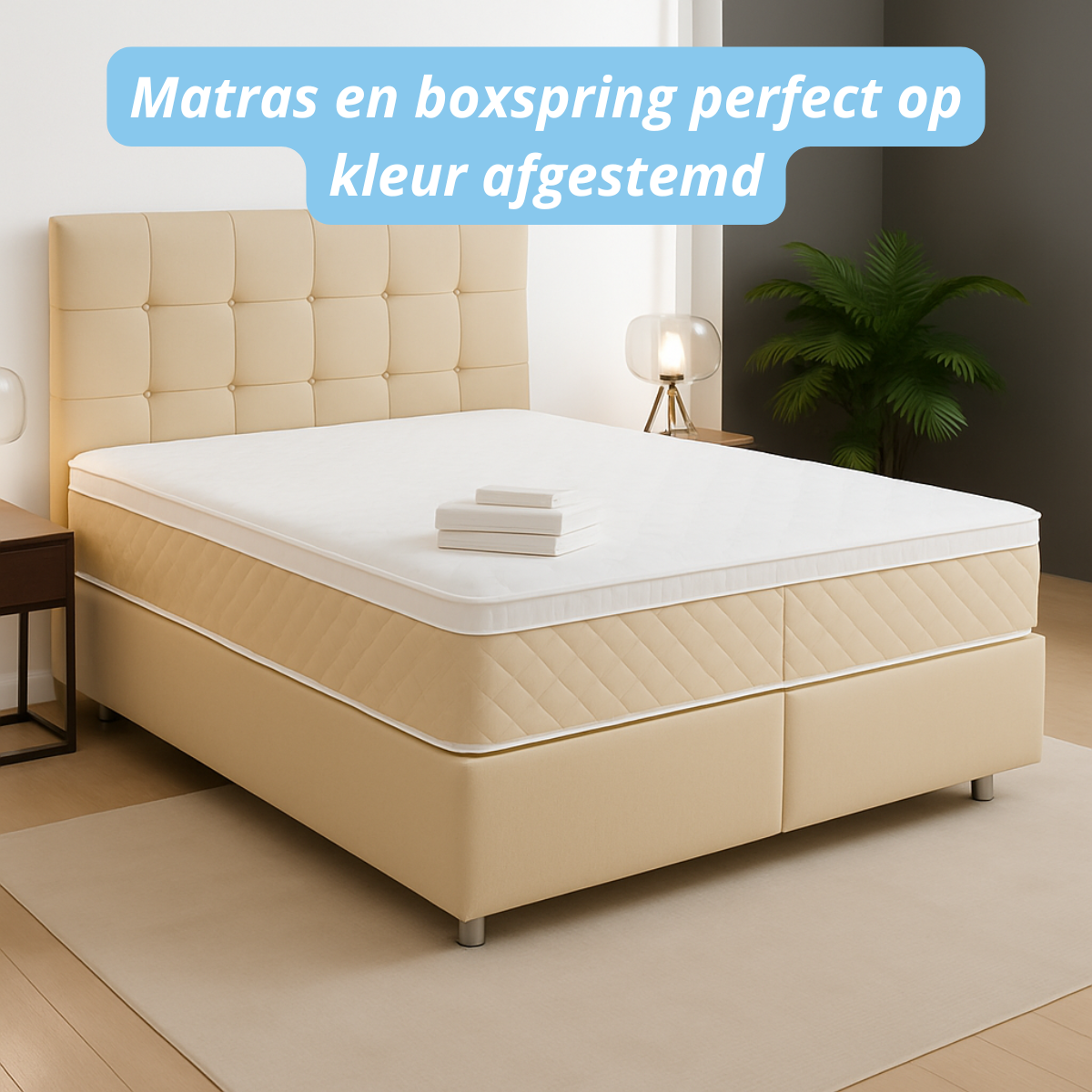 Boxspring beige creme | boxspring met opbergruimte | Boxspring Beige