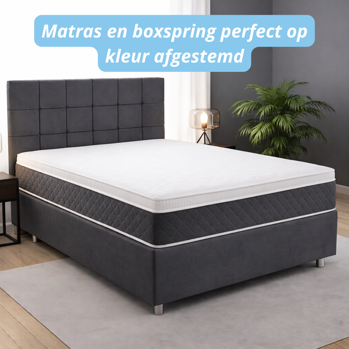 Boxspring compleet | Opbergruimte | Bed antraciet