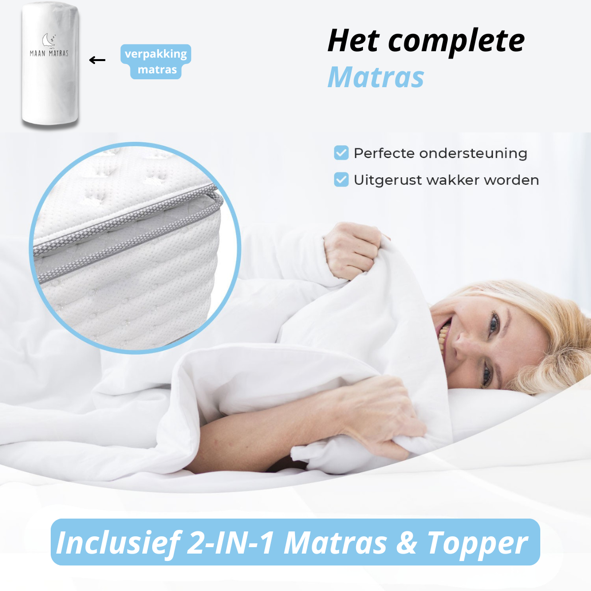 Boxspring compleet | Opbergruimte | Bed | White Crystal