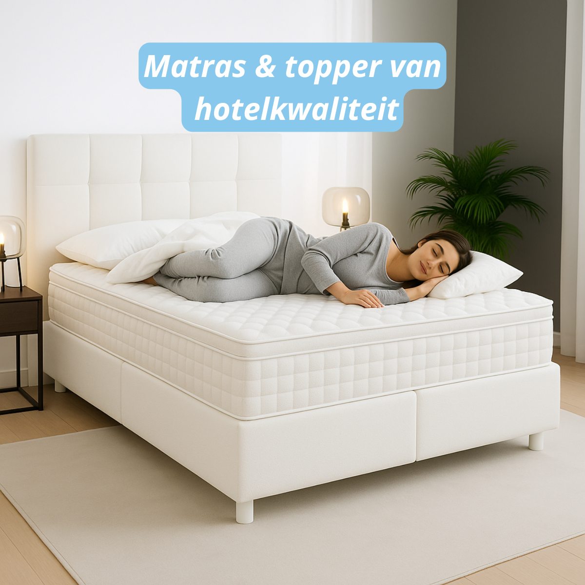 Boxspring crystal | boxspring met opbergruimte | Boxspring wit