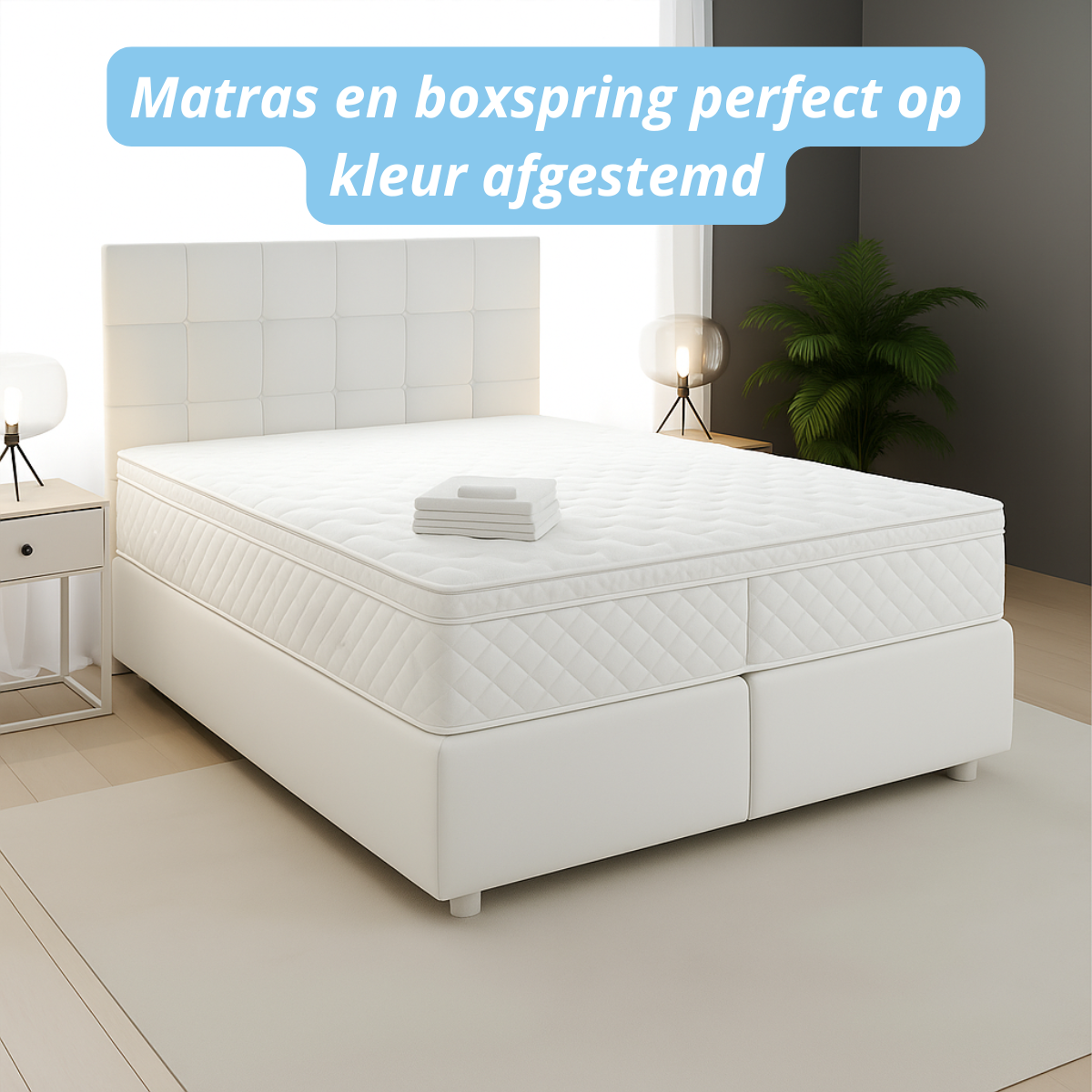 Boxspring crystal | boxspring met opbergruimte | Boxspring wit
