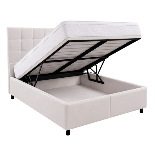 Boxspring compleet | Opbergruimte | Bed | Off-White