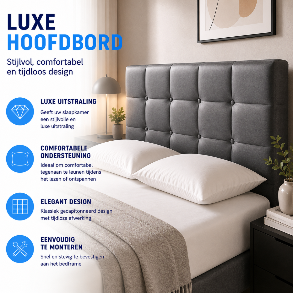 Boxspring compleet | Opbergruimte | Bed antraciet