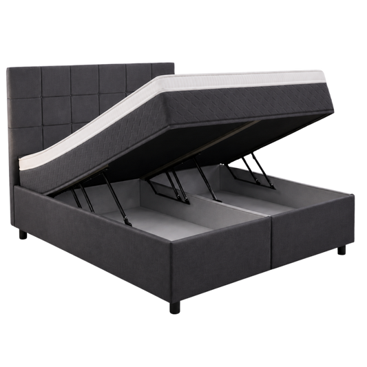 Boxspring compleet | Opbergruimte | Bed antraciet